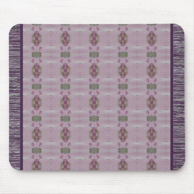 Lila Pflaume und Mauve Gemustert Mousepad (Vorne)