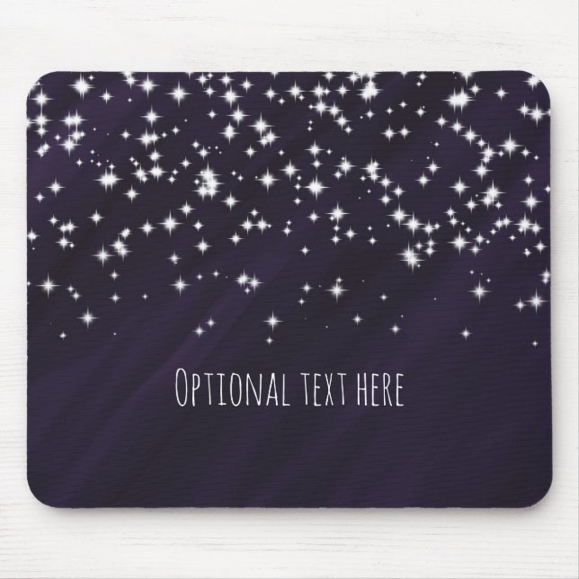 Lila Pflaume und Sparkle Stars Elegante Glamour Mousepad (Vorne)