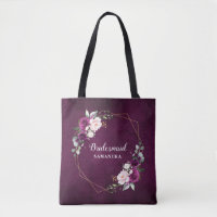 Lila Pflaumenblüte Rosa Blumenbräune Tasche
