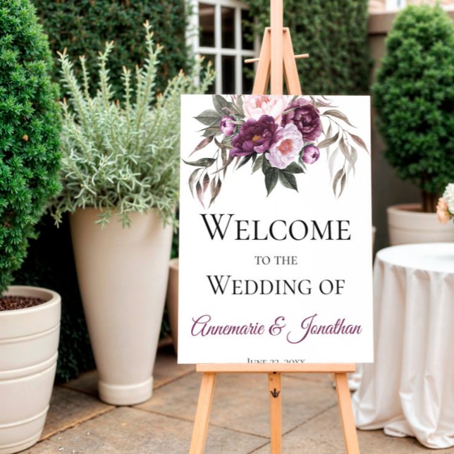 Lila Pflaumenrosa-Peonies Herzlich willkommen bei  Poster (Von Creator hochgeladen)