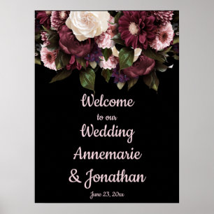 Lila Pflaumenrosa-Peonies Herzlich willkommen in u Poster