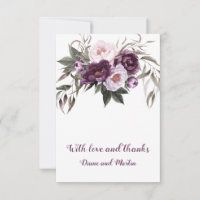 Lila Pflaumenrosa-Peonies Hochzeit Vielen Dank