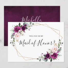 Lila Pflaumenrot wird meine Trauzeugin sein Einladung