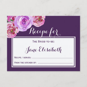 Lila Pflaumenviolette Blütenbraue als Rezeptionska Postkarte