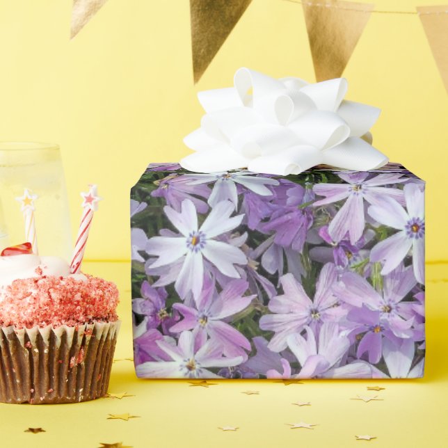 Lila Phlox-Garten Geschenkpapier (Geburtstagsparty)
