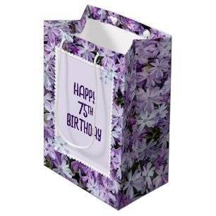 Lila Phlox zum 75. Geburtstag Mittlere Geschenktüte