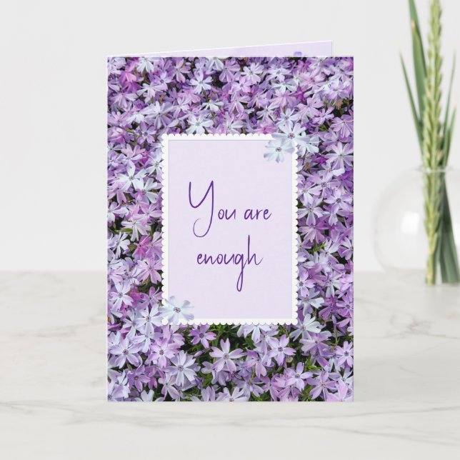 Lila Phlox zur Förderung Karte (Vorderseite)