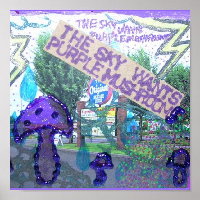 Lila Pilze Poster (Vorne)