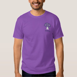 Lila Pilzname Stickereiter T - Shirt