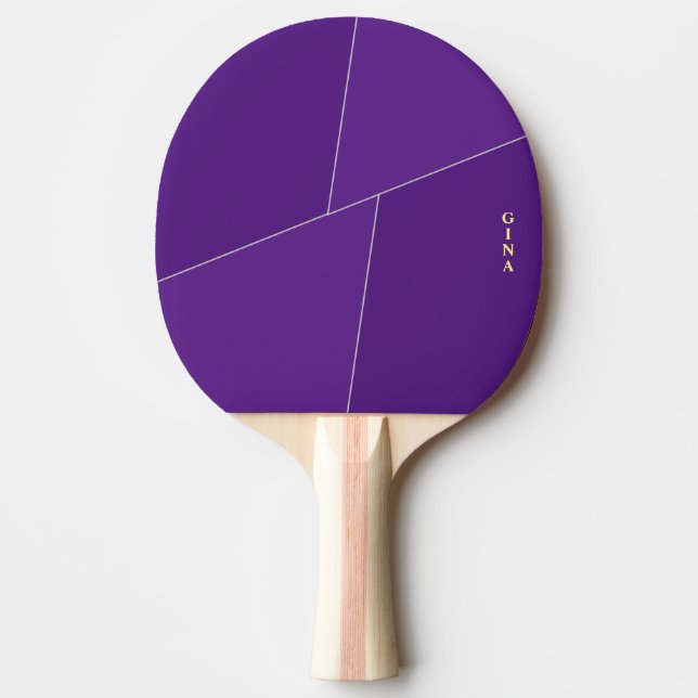 Lila Ping Pong Paddle Personalisiert mit Name Tischtennis Schläger (Vorderseite)