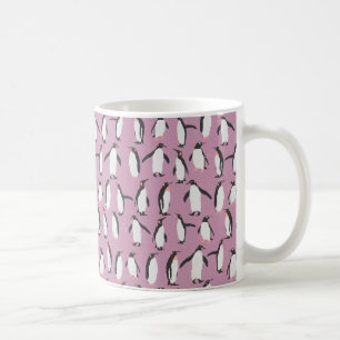 Lila Pinguinmuster Kaffeetasse
