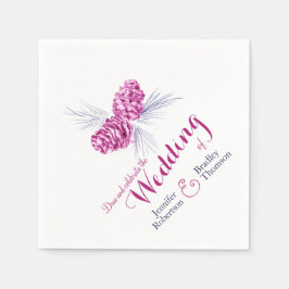 Lila Pinienhaine Winterhochzeit Serviette