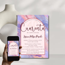 Lila Pink Agate Spanisch 40. Geburtstag für sie