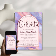 Lila Pink Agate Spanisch 80. Geburtstag für sie