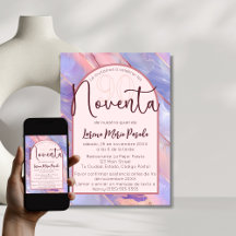 Lila Pink Agate Spanisch 90. Geburtstag für sie