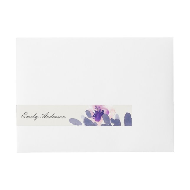 LILA PINK BLAU INK WASCHWASSERFARBE Rundum-Adressaufkleber (Vorderseite)