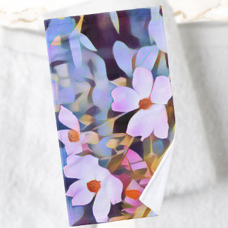Lila Pink Blau Schöne Blüte Handtuch