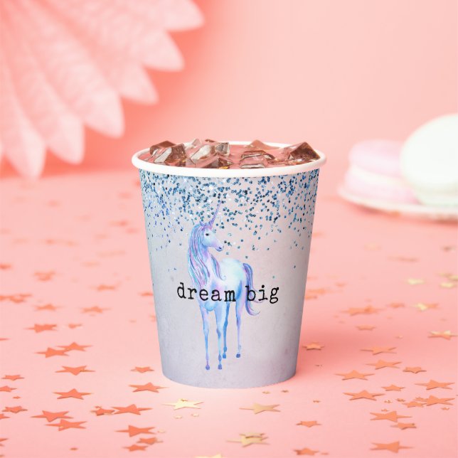 Lila Pink Blue Ombre Glitzer Pappbecher (Insitu)