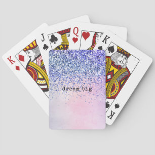 Lila Pink Blue Ombre Glitzer Spielkarten