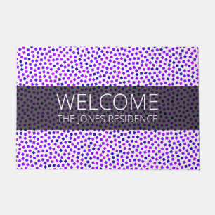 Lila Pink Blue Stipple Muster Name Personalisiert Fußmatte