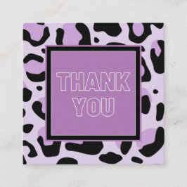 Lila Pink Cheetah Leopard Druckstellen Vielen Dank Quadratische Visitenkarte