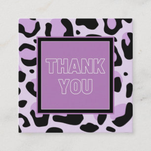 Lila Pink Cheetah Leopard Druckstellen Vielen Dank Quadratische Visitenkarte