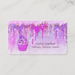 Lila Pink Cupcake Zuhause Bäckerei Konditorei Dril Visitenkarte