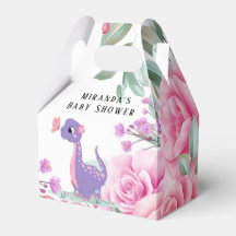 Lila Pink Dinosaur Butterfly Girl Babydusche
