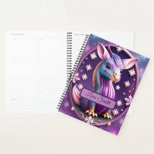 Lila Pink Drache, fantasievolle Digital Art Planer