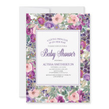 Lila Pink Floral Kleine Girl Babydusche