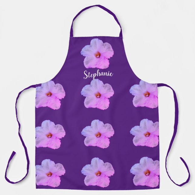 Lila Pink Floral Wedding Bridesmaid Blumenmädchen Schürze (Vorderseite)