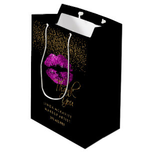 Lila Pink Glitzer Lipstick - Vielen Dank Mittlere Geschenktüte