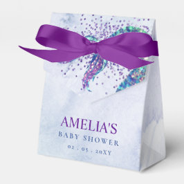 Lila Pink Glitzer Mermaid Schwanz Babydusche Geschenkschachtel