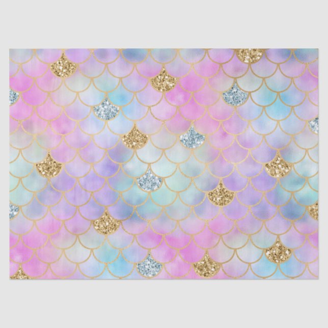 Lila Pink Gold Aqua Glitzer Mermaid Sparkone      Seidenpapier (Vorderseite)
