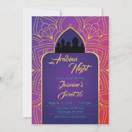 Lila Pink Gold Arabian Nights Marokkanischer Gebur Einladung
