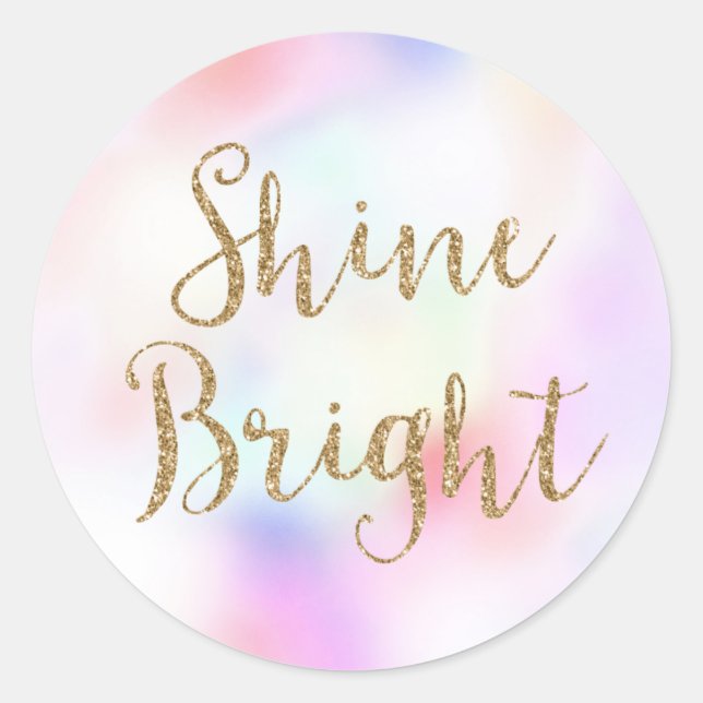 Lila Pink Gold Glitzer Shine Runder Aufkleber (Vorderseite)