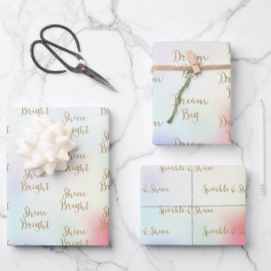 Lila Pink Gold Glitzer Traumstrecke Airolo - Glets Geschenkpapier Set