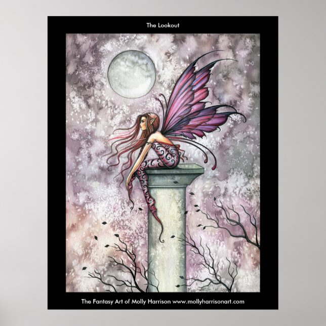 Lila Pink Gothic Fairy Poster von Molly Harrison (Vorne)