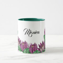 Lila Pink King Protea Wasserfarbe Handgemalt Tasse