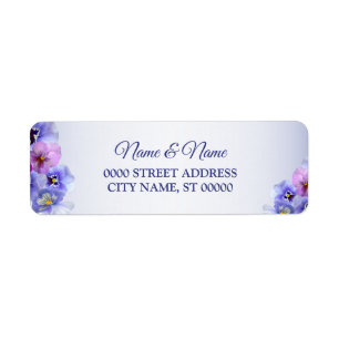 Lila Pink Lilac Floral Wedding Rücksendeadresse