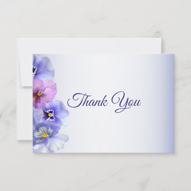 Lila Pink Lilac Pansy Floral Wedding Dankeskarte (Vorderseite)