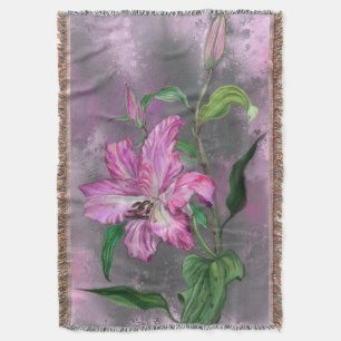Lila Pink Lily Blume Keuchhuhn Decke