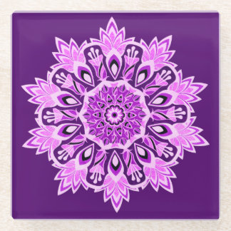 Lila Pink Mandala Boho Getränke Glasuntersetzer