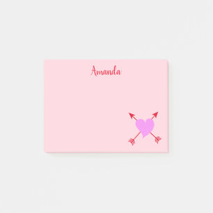 Lila Pink mit roten Pfeilen Post-it Klebezettel