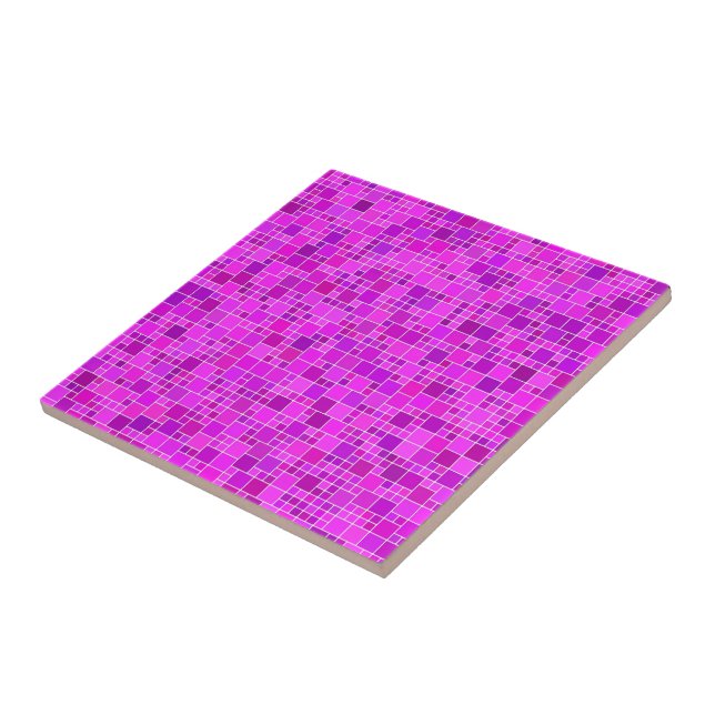 Lila Pink Mosaik - Schöne Abstrakte - Chic Fliese (Seite)