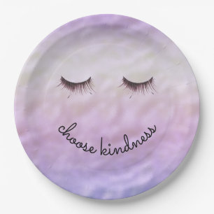Lila Pink Ombre Black Eyelashes Kindheit Pappteller