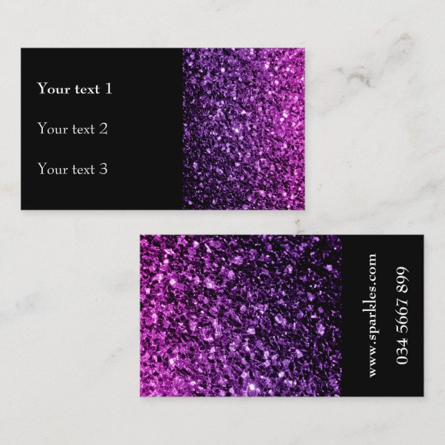 Lila Pink ombre glänzende Glitzer Glitzern und sch Visitenkarte (Vorne/Hinten)