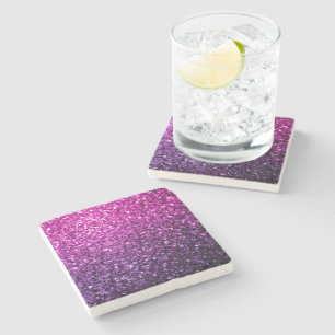 Lila Pink Ombre Glitzer Glitzern Steinuntersetzer