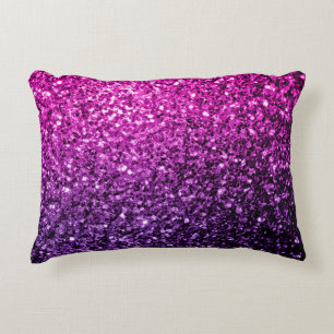 Lila Pink Ombre Glitzer Glitzern Zierkissen
