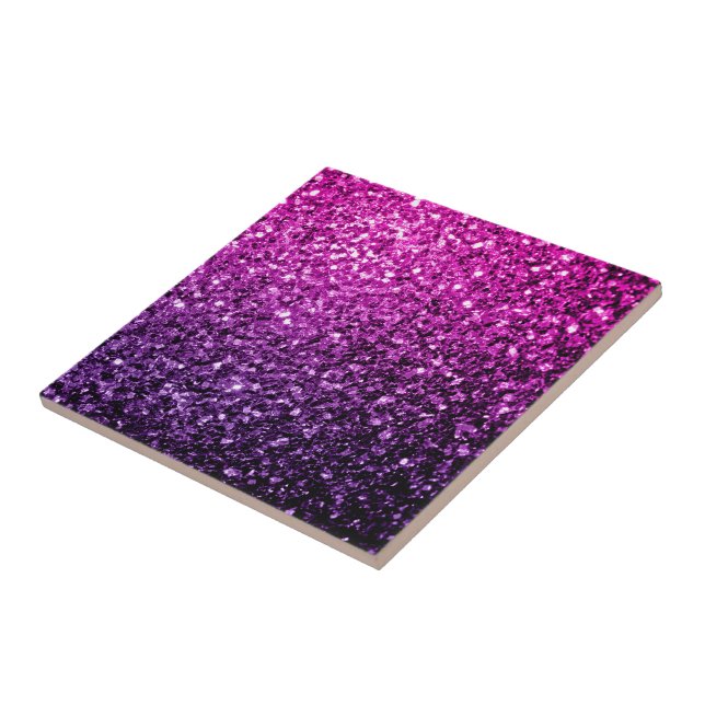 Lila Pink Ombre Imitate Glitzer Glitzern Fliese (Seite)